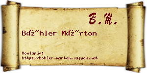 Böhler Márton névjegykártya